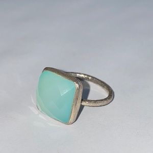Beautiful silver and sea-foam blue ring